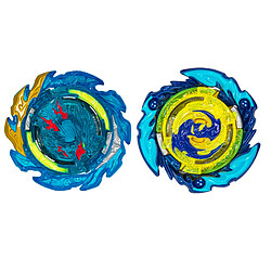 Disney Beyblade Burst QuadStrike Dual Pack, Pack de 2 toupies de compétition Komet Helios H8 and Tidal Pandora Epic P8