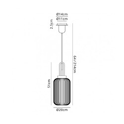 Luminaire Center Suspension design 1 ampoule Nickel poli