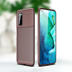 Wewoo Coque en TPU antichoc pour texture fibre de carbonne Samsung Galaxy S11e marron