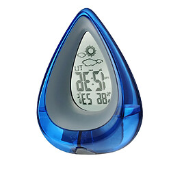 Acheter LCD Numérique Alimenté Par Eau Alarme Station Météo Thermomètre Horloge Bleu