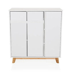 Armoire à chaussures / commode ESTHA 80x34x85 cm 2 tiroirs 3 portes blanc hjh LIVING