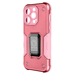 Avizar Coque iPhone 14 Pro Antichoc Hybride avec Anneau Support Magnétique Rose