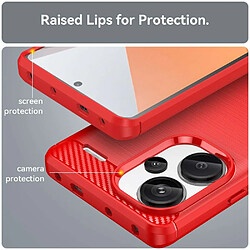 Avis Htdmobiles Coque pour Xiaomi Redmi Note 13 Pro+ Plus 5G - housse etui silicone gel carbone + verre trempe - ROUGE