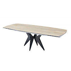 Avis Inside 75 Table de repas extensible BOOMERANG 160/228 x 95 cm plateau finition bois pied acier noir