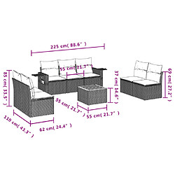 Avis Maison Chic Ensemble Tables et chaises d'extérieur 8 pcs avec coussins,Salon de jardin gris résine tressée -GKD431612