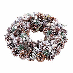 BigBuy Christmas Couronne de Noël Multicouleur Plastique Foam Ananas 35 x 35 x 9 cm