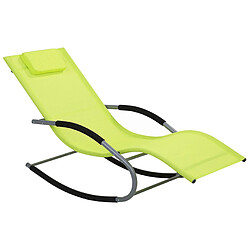 Beliani Chaise longue Métal Vert citron CARANO