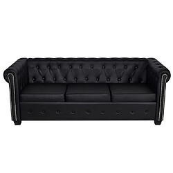 Avis vidaXL Canapé Chesterfield à 2 places et à 3 places noir