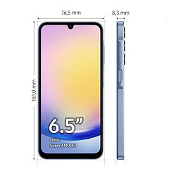 Avis Samsung Galaxy A25 5G Smartphone 6+128Go Bleu Samsung Exynos 1280 6.5" Super AMOLED 120Hz Batterie 5000mAh 25W Caméra 50MP