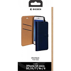 Avis Folio Wallet iPhone SE 2022/SE/8/7/6S/6 Bleu Marine avec languette de fermeture Bigben