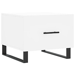 Maison Chic Lot de 2 Tables basses,Table Console pour salon blanc 50x50x40 cm bois d'ingénierie -MN88523 pas cher