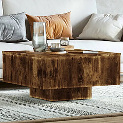 vidaXL Table basse Chêne fumé 60x60x31,5 cm Bois d'ingénierie