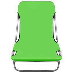 Avis Maison Chic Lot de 2 Chaises longues pliables | Bain de soleil Relax | Transat Acier et tissu Vert -GKD75288