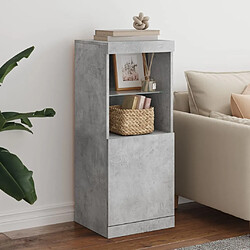 Maison Chic Commode Buffet - Meuble de rangement avec lumières LED gris béton 41x37x100 cm -GKD89169