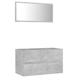 vidaXL Ensemble de meubles de salle de bain 2 pcs gris béton