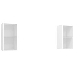 vidaXL Meubles TV muraux 2 pcs Blanc Bois d'ingénierie