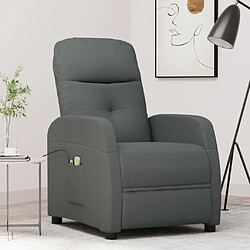 vidaXL Fauteuil électrique de massage Gris foncé Tissu