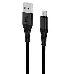 iLike ICM01 Câble de chargeur et de données universel TPE USB vers Micro USB durable 1 m noir