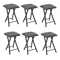 Five Simply Smart Lot de 6 tabourets d'appoint pliables confort - Gris