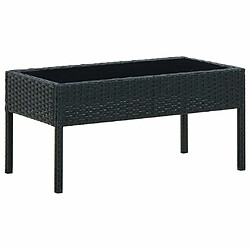 Maison Chic Table de jardin | Table d'extérieur Noir 75x40x37 cm Résine tressée -GKD40792