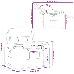 vidaXL Fauteuil inclinable Gris foncé Tissu pas cher