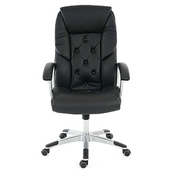 Acheter Decoshop26 Fauteuil chaise de bureau sur roulettes XXL pivotante en synthétique noir 04_0001907