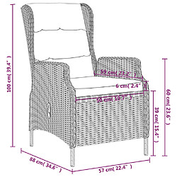 vidaXL Ensemble de salle à manger de jardin 5 pcs Marron pas cher