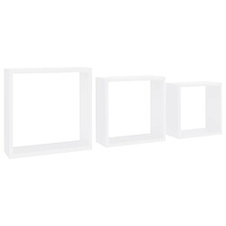 Maison Chic Lot de 3 Étagères murales,Étagère Rangement flottate sous forme de cube Blanc MDF -MN87351