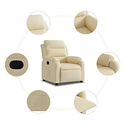 Acheter vidaXL Fauteuil inclinable Crème Tissu