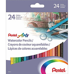 Pentel étuis de 24 crayons de couleur aquarellables CB9-24U