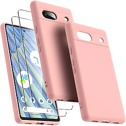 Coque Silicone Couleur Rose + 2 Verres Trempes Pour Google Pixel 7A Little Boutik®