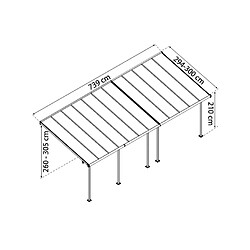 Pergola 22.2m² gris anthracite - 705603 - PALRAM