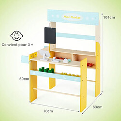 Acheter Helloshop26 Marchande enfant 3 ans+ en bois 36 légumes et fruits machine pos tableau noir et scanner bleu 20_0006964