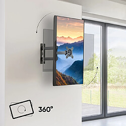 Avis Onkron Support Mural TV Rotation 360 pour 10 - 32 Pouces TVs, Bras TV Mural Articulé jusqu'à 15 kg - Fixation Murale TV VESA 75x75 & VESA 100x100/Support Mural TV Inclinable Pivotant STE311-B Noir