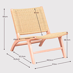 Nest Dream Fauteuil scandinave en bois de hêtre et corde écologique - Liam pas cher