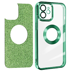 Avizar Coque iPhone 12 Paillette Vert