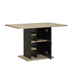 Acheter Mes Table à manger 120 cm avec rangements décor chêne clair et noir