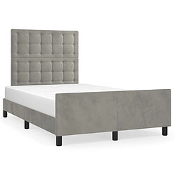 Maison Chic Lit adulte - Cadre Structure de lit avec tête de lit Contemporain Gris clair 120x200 cm -MN73261