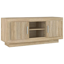 vidaXL Meuble TV chêne sonoma 102x35x45 cm bois d'ingénierie