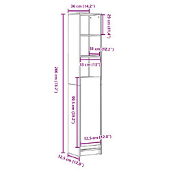 vidaXL Buffet avec LED chêne sonoma 36x32,5x200 cm bois d'ingénierie pas cher