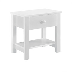 Helloshop26 Table de chevet nuit MDF 41,5cm avec 1 tiroir blanc 03_0004200