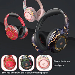 Yonis Casque Audio Bluetooth Sans Fil Rose Gaming