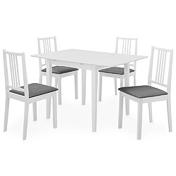 vidaXL Mobilier de salle à manger 5 pcs MDF Blanc