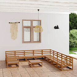 Maison Chic Salon de jardin 12 pcs - Table et chaises d'extérieur - Mobilier/Meubles de jardin Moderne bois de pin massif -MN31760