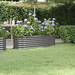 vidaXL Lit surélevé de jardin Acier enduit de poudre 152x40x36 cm gris