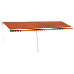 vidaXL Auvent manuel rétractable avec LED 600x300 cm Orange et marron