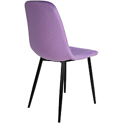 Decoshop26 Chaise de salle à manger design simple avec pieds en métal noir assise en velours violet 10_0002066