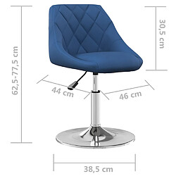 vidaXL Chaises pivotantes à manger lot de 4 Bleu Velours pas cher