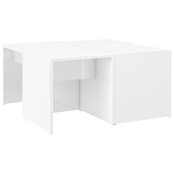 Maison Chic Ensemble de 4 Tables basses,Table Console pour salon Blanc brillant 33x33x33 cm Aggloméré -MN15404