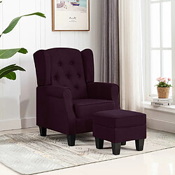 vidaXL Fauteuil avec repose-pied Violet Tissu